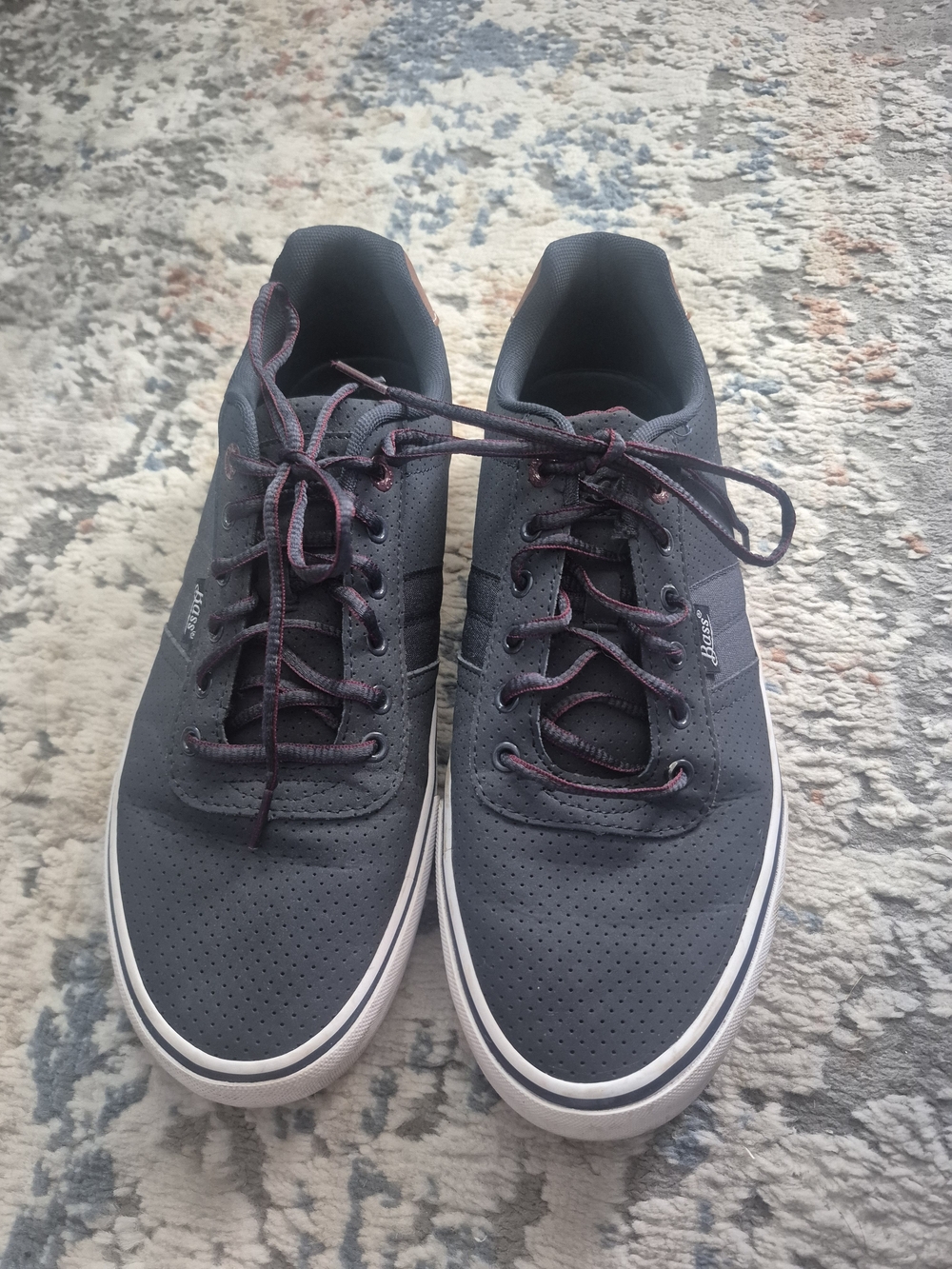 Men's Casual Perforated Lace-Up Sneakers - Navy